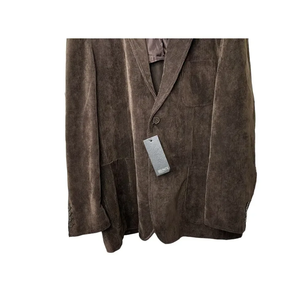 Bruno Men's Brown Corduroy Sports Coat Size XL New